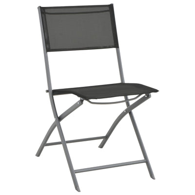 3 Piece Folding Bistro Set Steel Grey