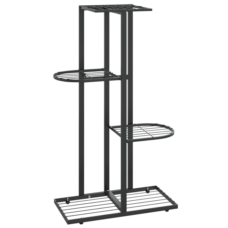 4-Floor Flower Stand 43x22x76 cm Black Metal