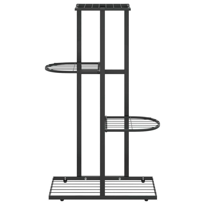 4-Floor Flower Stand 43x22x76 cm Black Metal