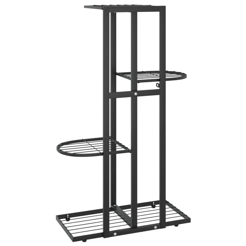 4-Floor Flower Stand 43x22x76 cm Black Metal