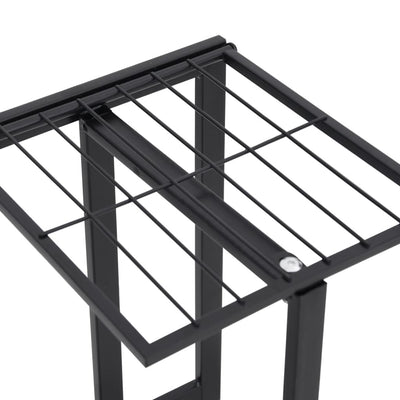 4-Floor Flower Stand 43x22x76 cm Black Metal