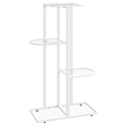 4-Floor Flower Stand 43x22x76 cm White Metal