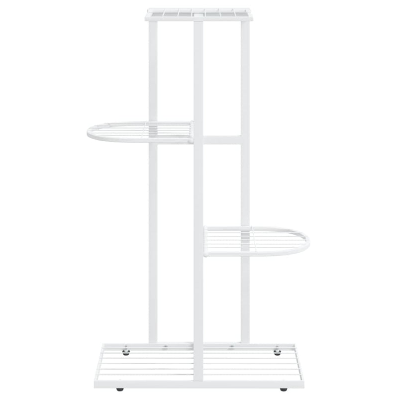 4-Floor Flower Stand 43x22x76 cm White Metal