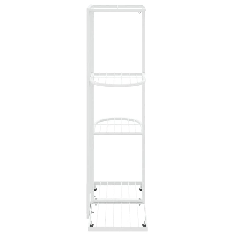 4-Floor Flower Stand 43x22x76 cm White Metal