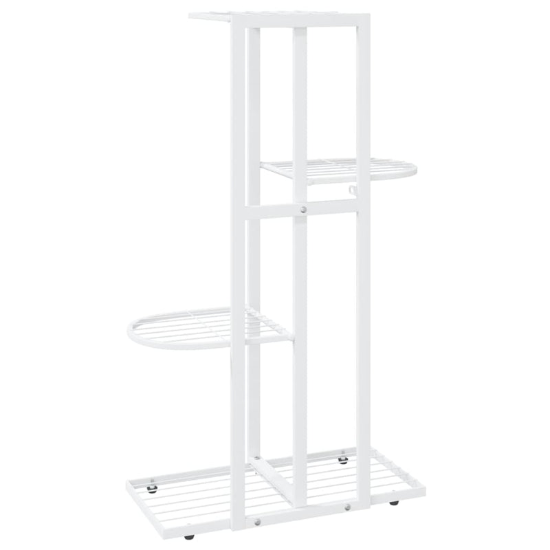 4-Floor Flower Stand 43x22x76 cm White Metal