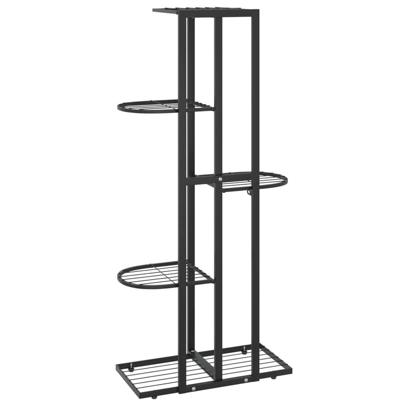 5-Floor Flower Stand 43x22x98 cm Black Metal