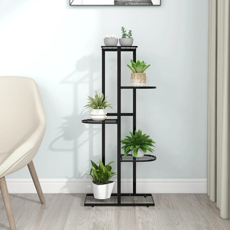 5-Floor Flower Stand 43x22x98 cm Black Metal