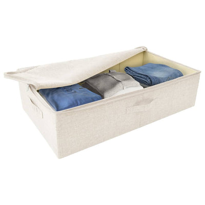 Storage Box Fabric 70x40x18 cm Cream