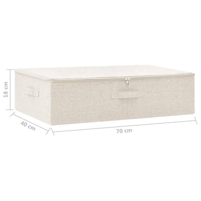 Storage Box Fabric 70x40x18 cm Cream