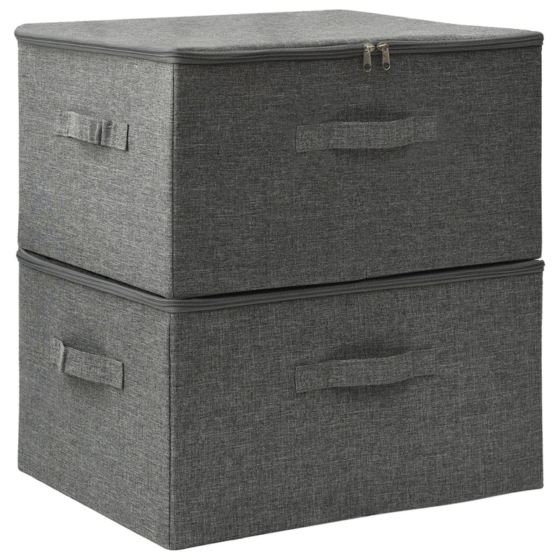 Storage Boxes 2 pcs Fabric 43x34x23 cm Anthracite