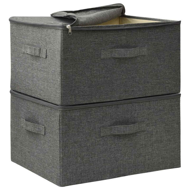 Storage Boxes 2 pcs Fabric 43x34x23 cm Anthracite