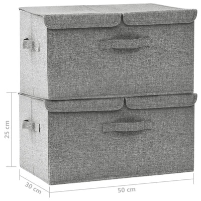 Storage Boxes 2 pcs Fabric 50x30x25 cm Grey