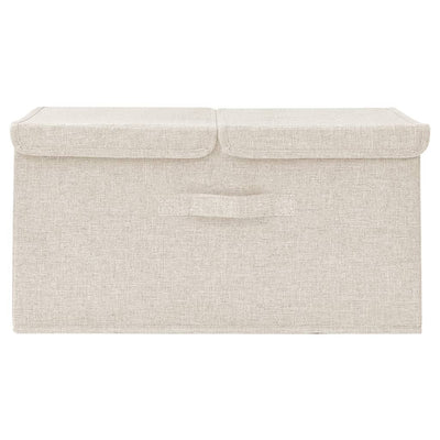 Storage Box Fabric 50x30x25 cm Cream