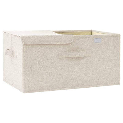 Storage Box Fabric 50x30x25 cm Cream