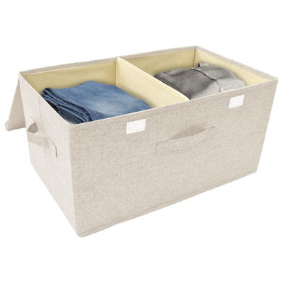 Storage Box Fabric 50x30x25 cm Cream