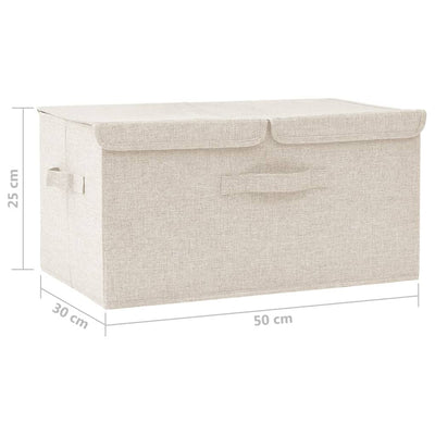 Storage Box Fabric 50x30x25 cm Cream