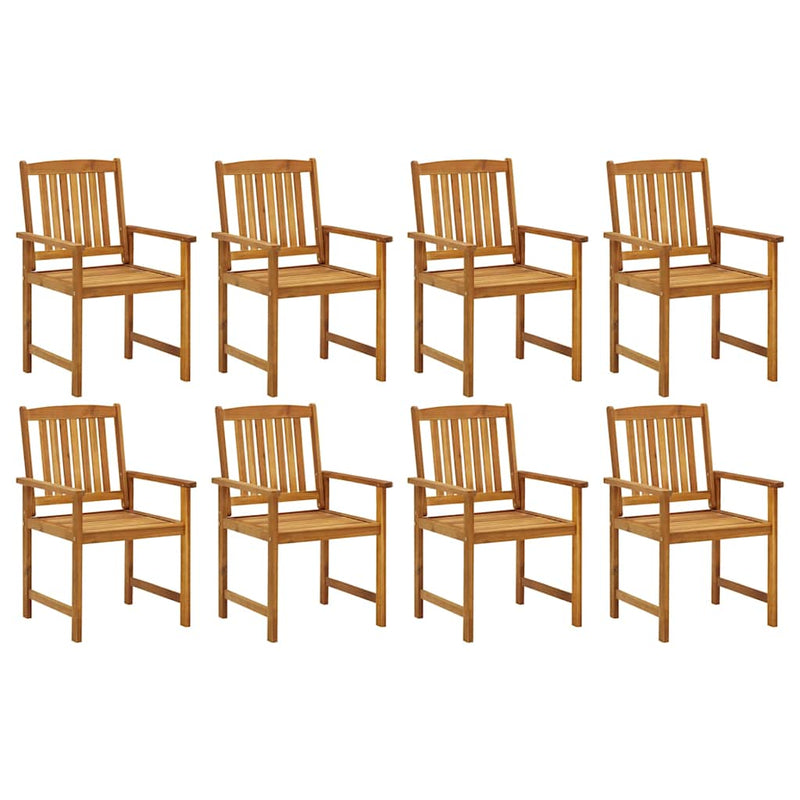 Garden Chairs with Cushions 8 pcs Solid Acacia Wood