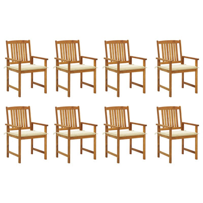 Garden Chairs with Cushions 8 pcs Solid Acacia Wood