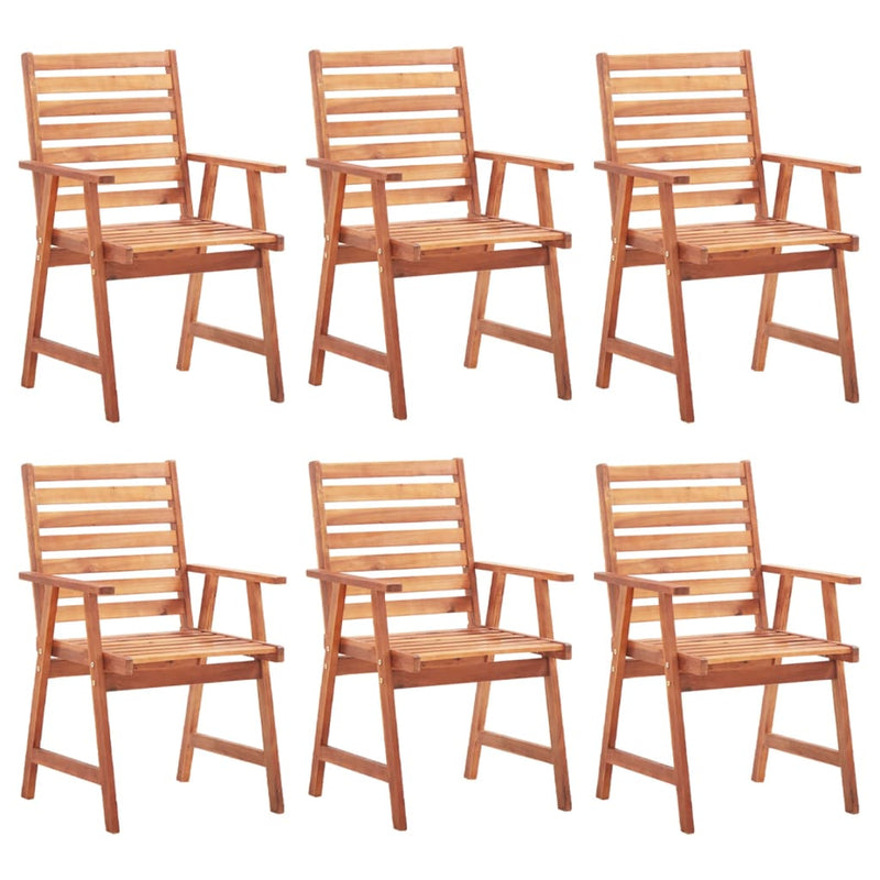 Outdoor Dining Chairs 6 pcs with Cushions Solid Acacia Wood