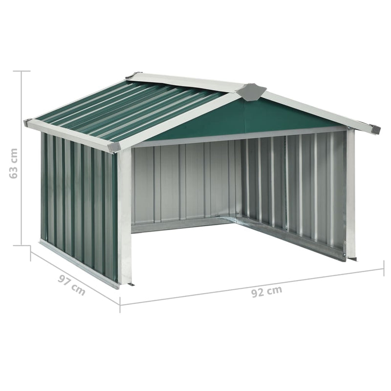 Garden Robot Lawnmower Shed 92x97x63 cm Galvanised Steel Green