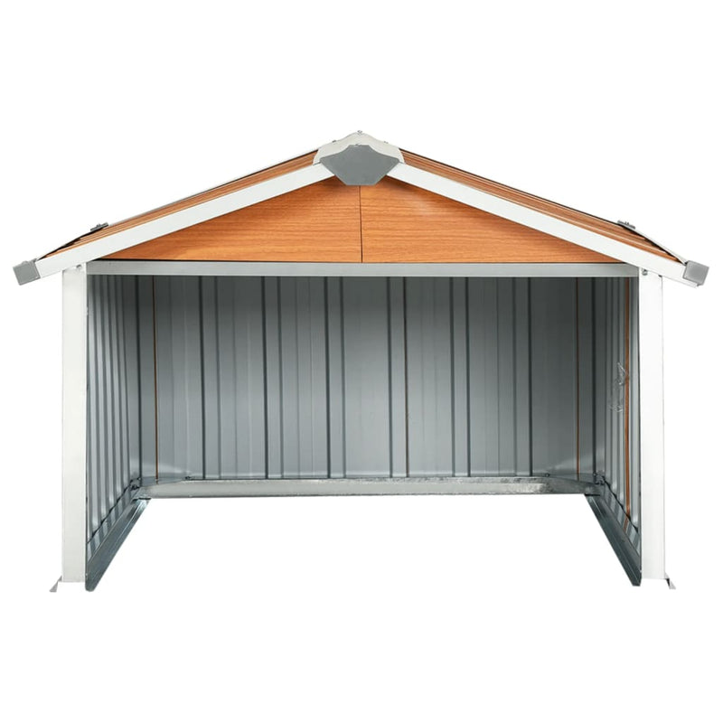 Garden Robot Lawnmower Shed 92x97x63 cm Galvanised Steel Brown