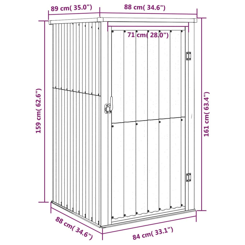 Garden Tool Shed Anthracite 88x89x161 cm Galvanised Steel