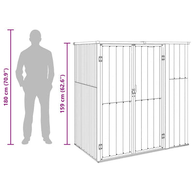 Garden Tool Shed Anthracite 161x89x161 cm Galvanised Steel