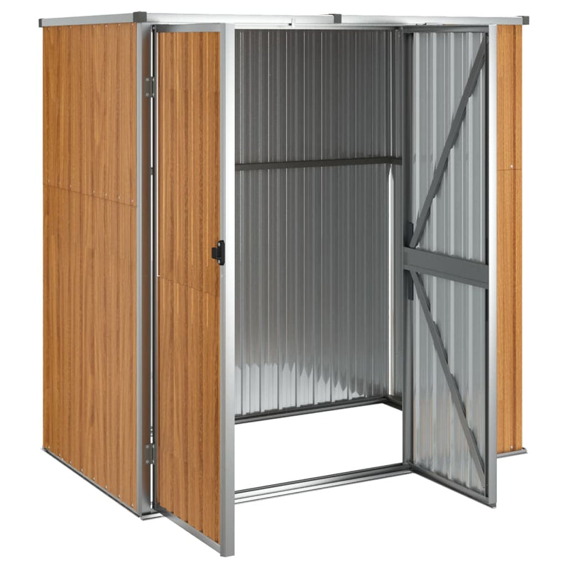 Garden Tool Shed Brown 161x89x161 cm Galvanised Steel