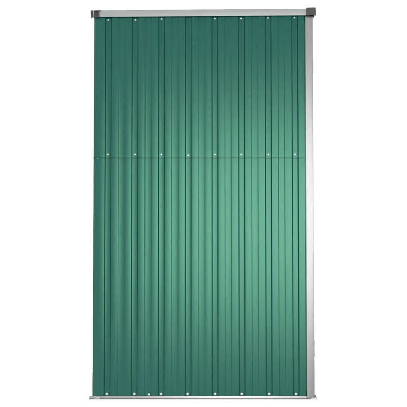 Garden Tool Shed Green 225x89x161 cm Galvanised Steel