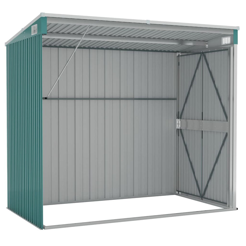 Wall-mounted Garden Shed Green 118x194x178 cm Galvanised Steel