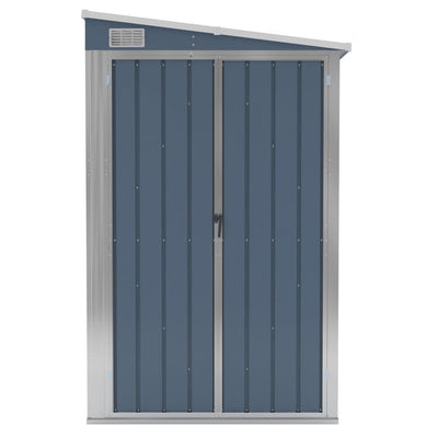 Wall-mounted Garden Shed Grey 118x194x178 cm Galvanised Steel