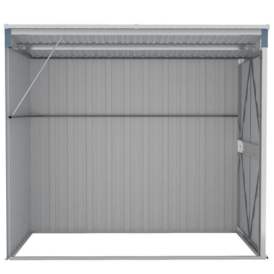 Wall-mounted Garden Shed Grey 118x194x178 cm Galvanised Steel