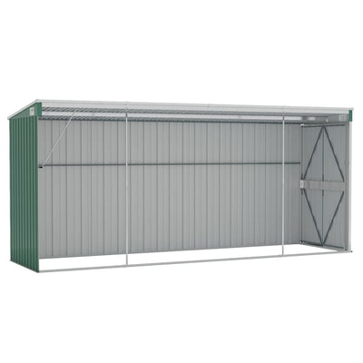 Wall-mounted Garden Shed Green 118x382x178 cm Galvanised Steel