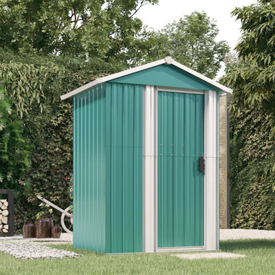 Garden Shed Green 126x97.5x177 cm Galvanised Steel