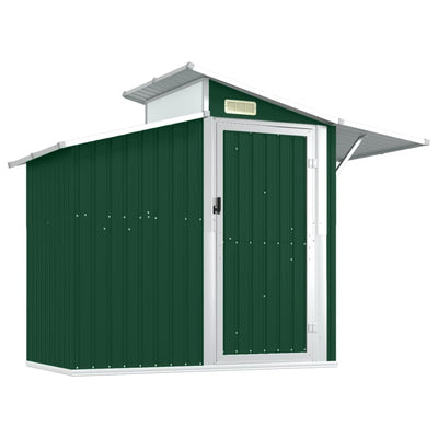 Garden Shed Green 270x130x208.5 cm Galvanised Steel