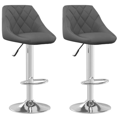 Bar Stool 2 Pcs Dark Grey Velvet