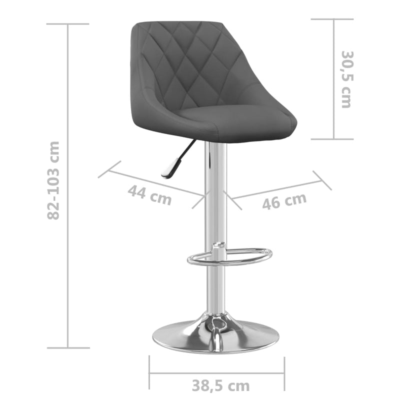 Bar Stool 2 Pcs Dark Grey Velvet