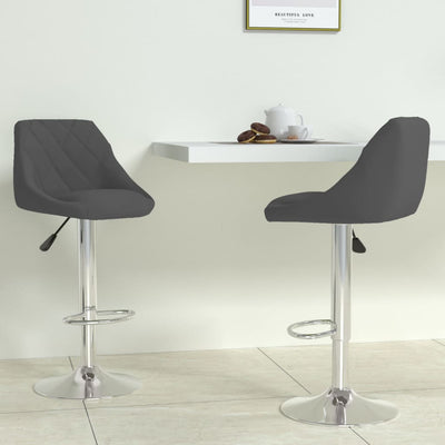 Bar Stool 2 Pcs Dark Grey Velvet