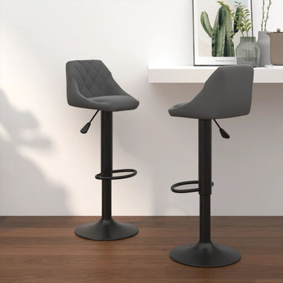 Bar Stools 2 pcs Dark Grey Velvet