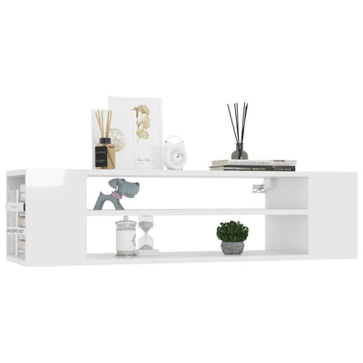 Hanging TV Cabinet High Gloss White 100x30x26.5 cm Engineered Wood