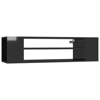 Hanging TV Cabinet High Gloss Black 100x30x26.5 cm Engineered Wood