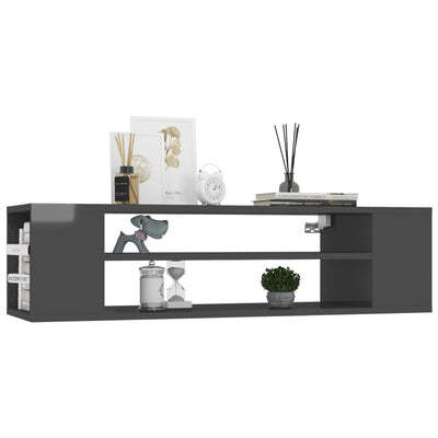 Hanging TV Cabinet High Gloss Grey 100x30x26.5 cm Engineered Wood