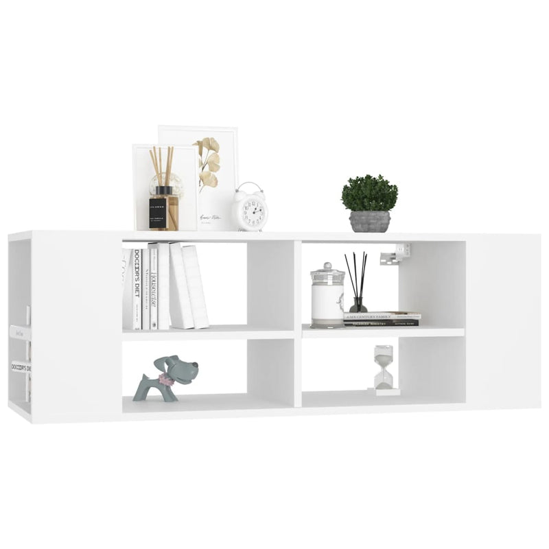 Wall-Mounted TV Cabinet White 102x35x35 cm Engineered Wood