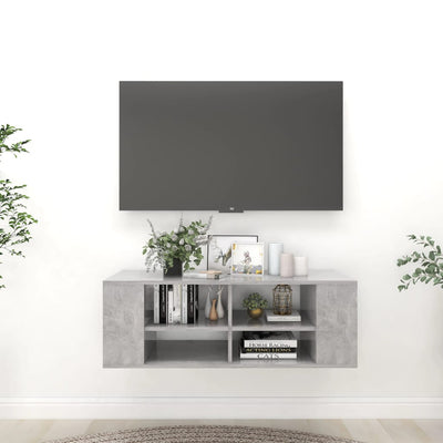 Wall-Mounted TV Cabinet Concrete Grey 102x35x35 cm Engineered Wood