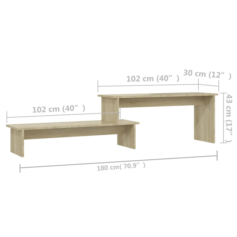 TV Cabinet Sonoma Oak 180x30x43 cm Engineered Wood