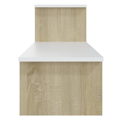 TV Cabinet Sonoma Oak and White 180x30x43 cm Engineered Wood