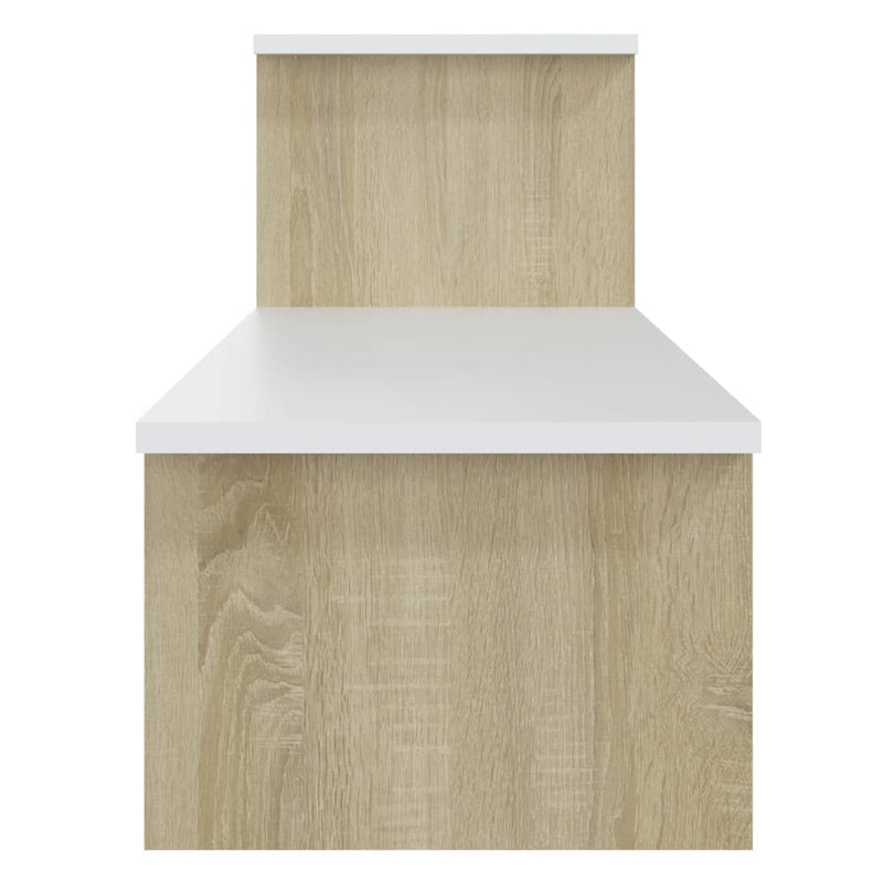 TV Cabinet Sonoma Oak and White 180x30x43 cm Engineered Wood