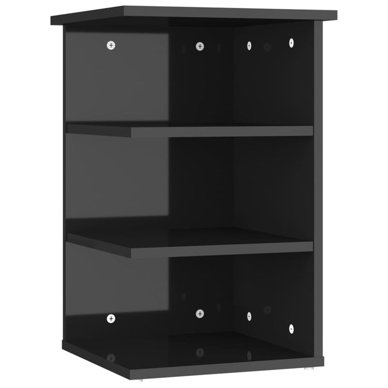 Side Cabinet High Gloss Black 35x35x55 cm Engineered Wood