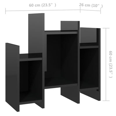 Side Cabinet High Gloss Black 60x26x60 cm Engineered Wood