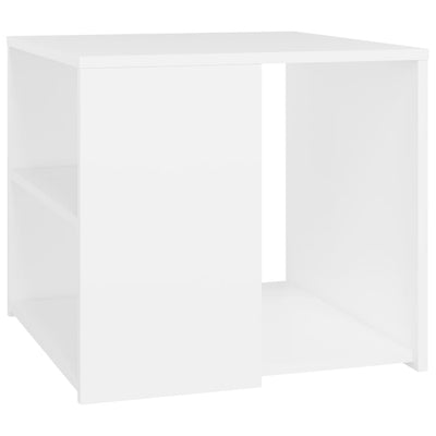 Side Table White 50x50x45 cm Engineered Wood